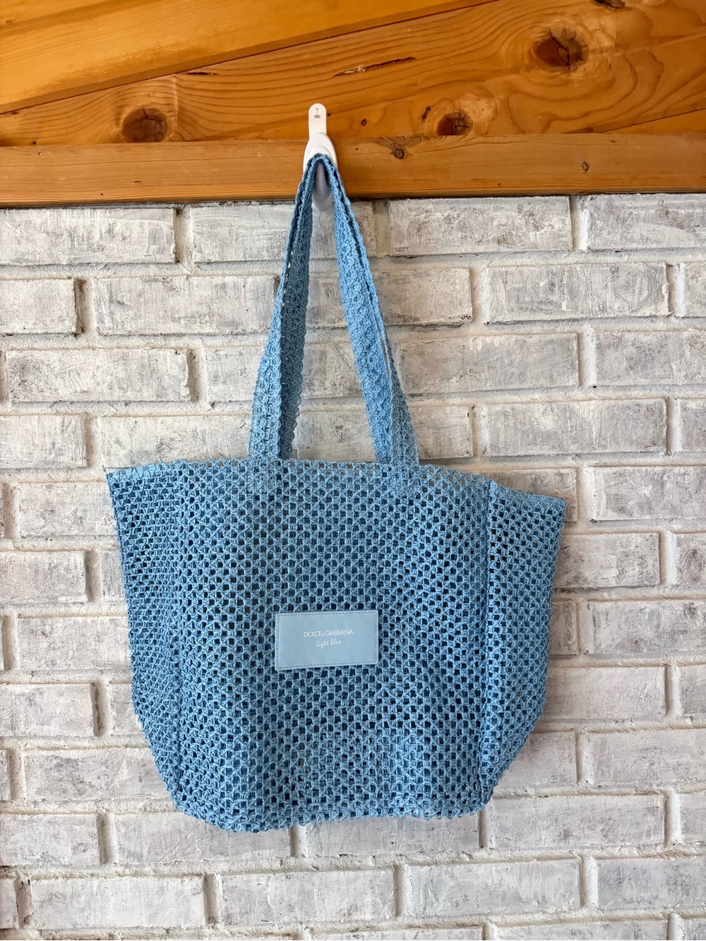 Dolce & Gabbana Light Blue Crochet Tote